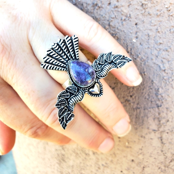 New Lepidolite 925 Silver Mystic Ring. - Picture 1 of 16